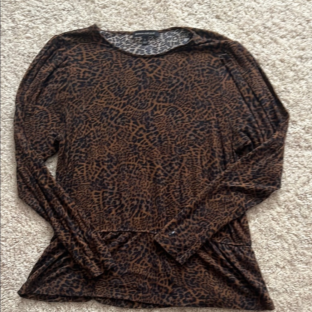 Banana Republic Leopard Print Long Sleeve Top